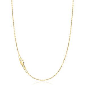 18K Gold  Plated Plated 925 Sterling Silver 1.1mm Cable Chain Necklace